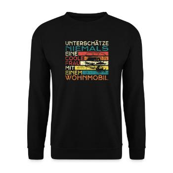 Camper Gift Idea Camping - Unisex Sweatshirt - black - Front - Alina (178cm) & Michal (187cm)