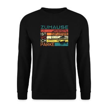 Camper Gift Idea Camping - Unisex Sweatshirt - black - Front - Alina (178cm) & Michal (187cm)