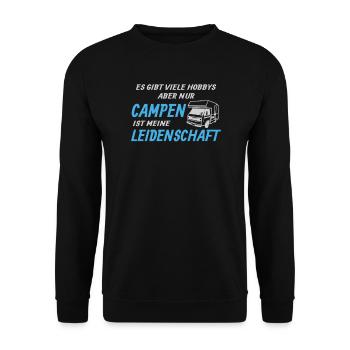 Camper Geschenkidee Camping - Unisex Pullover - Schwarz - Vorne - Alina (178cm) & Michal (187cm)