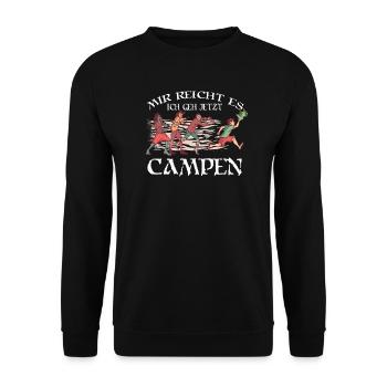 Camper Geschenkidee Camping - Unisex Pullover - Schwarz - Vorne - Alina (178cm) & Michal (187cm)