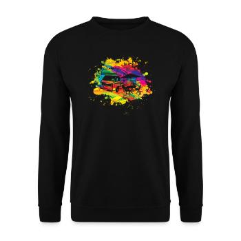 Camper Gift Idea Camping - Unisex Sweatshirt - black - Front - Alina (178cm) & Michal (187cm)