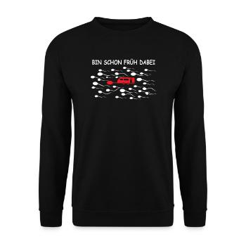 Camper Geschenkidee Camping - Unisex Pullover - Schwarz - Vorne - Alina (178cm) & Michal (187cm)
