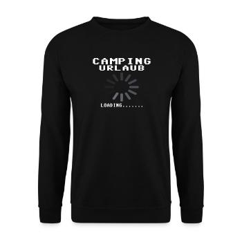 Camper Geschenkidee Camping - Unisex Pullover - Schwarz - Vorne - Alina (178cm) & Michal (187cm)