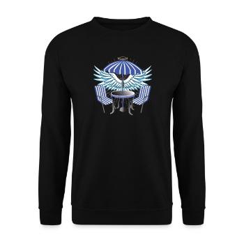 Camper Geschenkidee Camping - Unisex Pullover - Schwarz - Vorne - Alina (178cm) & Michal (187cm)