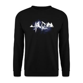 Hiking Accessories Wanderer Motif - Unisex Sweatshirt - black - Front - Alina (178cm) & Michal (187cm)