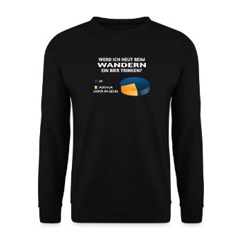 Wandern Zubehör Wanderer Motiv - Unisex Pullover - Schwarz - Vorne - Alina (178cm) & Michal (187cm)