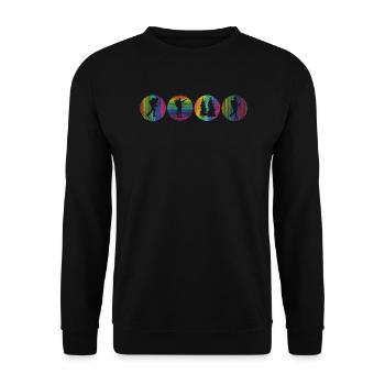 Wandern Zubehör Wanderer Motiv - Unisex Pullover - Schwarz - Vorne - Alina (178cm) & Michal (187cm)