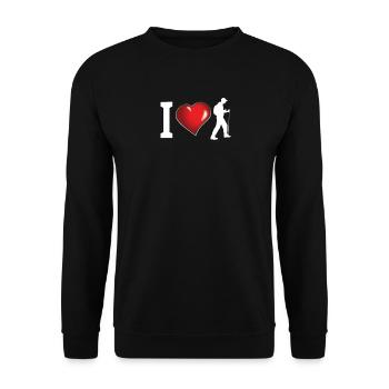 Hiking Accessories Wanderer Motif - Unisex Sweatshirt - black - Front - Alina (178cm) & Michal (187cm)