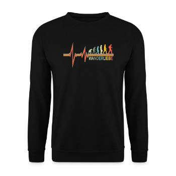 Hiking accessories hiker motif - Unisex Sweatshirt - black - Front - Alina (178cm) & Michal (187cm)