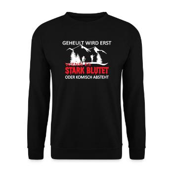 Wandern Zubehör Wanderer Motiv - Unisex Pullover - Schwarz - Vorne - Alina (178cm) & Michal (187cm)