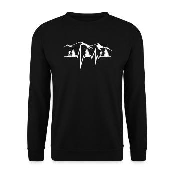 Hiking Accessories Wanderer Motif - Unisex Sweatshirt - black - Front - Alina (178cm) & Michal (187cm)