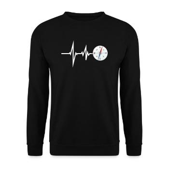 Wandern Zubehör Wanderer Motiv - Unisex Pullover - Schwarz - Vorne - Alina (178cm) & Michal (187cm)