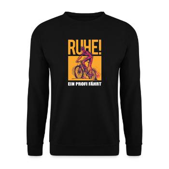 Fahrrad Zubehör Radfahrer Motiv - Unisex Pullover - Schwarz - Vorne - Alina (178cm) & Michal (187cm)