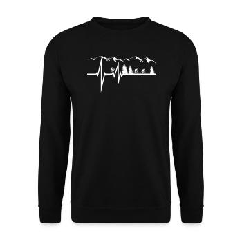 Bicycle Accessories Cyclist Motif - Unisex Sweatshirt - black - Front - Alina (178cm) & Michal (187cm)
