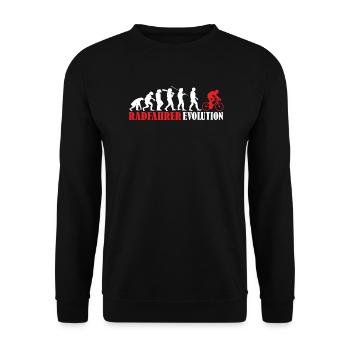 Fahrrad Zubehör Radfahrer Motiv - Unisex Pullover - Schwarz - Vorne - Alina (178cm) & Michal (187cm)