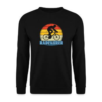 Bicycle Accessories Cyclist Motif - Unisex Sweatshirt - black - Front - Alina (178cm) & Michal (187cm)