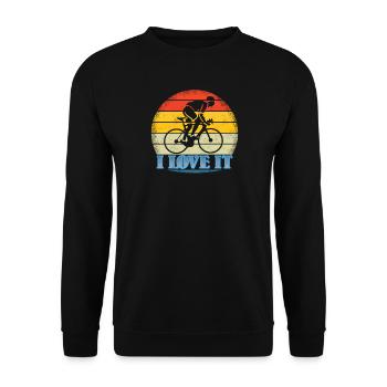 Bicycle Accessories Cyclist Motif - Unisex Sweatshirt - black - Front - Alina (178cm) & Michal (187cm)