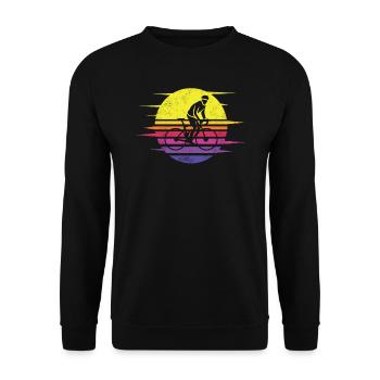 Bicycle Accessories Cyclist Motif - Unisex Sweatshirt - black - Front - Alina (178cm) & Michal (187cm)