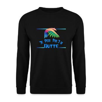 Je peux pas j'ai hutte - idée cadeau humoristique - Sweat-shirt Unisexe - noir - Devant - Alina (178cm) & Michal (187cm)