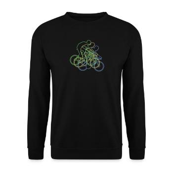 Bicycle Accessories Cyclist Motif - Unisex Sweatshirt - black - Front - Alina (178cm) & Michal (187cm)