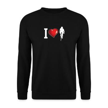 Bicycle Accessories Cyclist Motif - Unisex Sweatshirt - black - Front - Alina (178cm) & Michal (187cm)