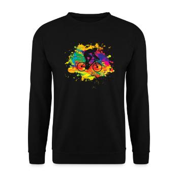 Bicycle Accessories Cyclist Motif - Unisex Sweatshirt - black - Front - Alina (178cm) & Michal (187cm)