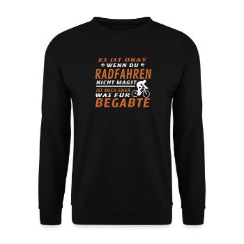 Fahrrad Zubehör Radfahrer Motiv - Unisex Pullover - Schwarz - Vorne - Alina (178cm) & Michal (187cm)