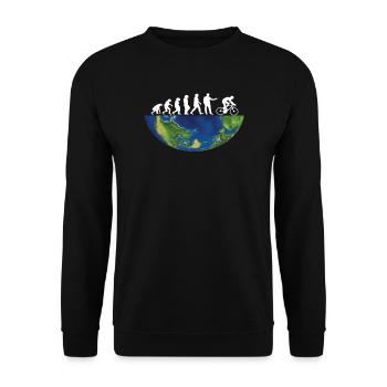 Bicycle Accessories Cyclist Motif - Unisex Sweatshirt - black - Front - Alina (178cm) & Michal (187cm)