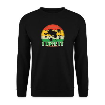 Gardener Accessories Garden Motif - Unisex Sweatshirt - black - Front - Alina (178cm) & Michal (187cm)