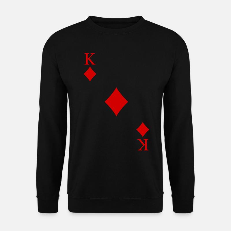 Karo König Spielkarte Kartenspiel Kostüm Karneval - Unisex Pullover - Schwarz