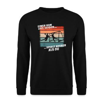 Handball Zubehör handballer Motiv - Unisex Pullover - Schwarz - Vorne - Alina (178cm) & Michal (187cm)