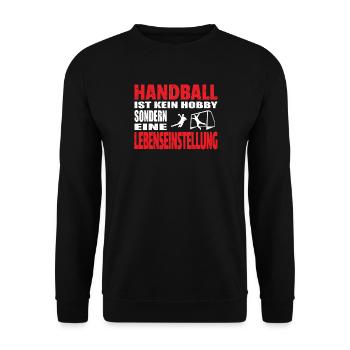 Handball Zubehör handballer Motiv - Unisex Pullover - Schwarz - Vorne - Alina (178cm) & Michal (187cm)