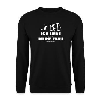 Handball Zubehör handballer Motiv - Unisex Pullover - Schwarz - Vorne - Alina (178cm) & Michal (187cm)
