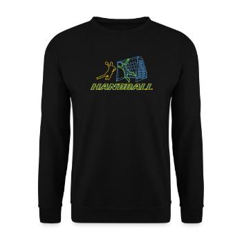 Handball Zubehör handballer Motiv - Unisex Pullover - Schwarz - Vorne - Alina (178cm) & Michal (187cm)