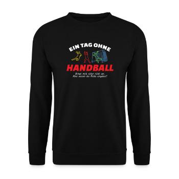 Handball Zubehör handballer Motiv - Unisex Pullover - Schwarz - Vorne - Alina (178cm) & Michal (187cm)