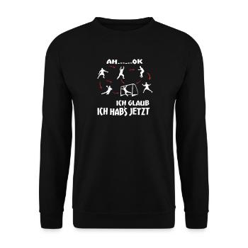 Handball Zubehör handballer Motiv - Unisex Pullover - Schwarz - Vorne - Alina (178cm) & Michal (187cm)