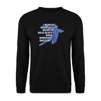 Handball Zubehör handballer Motiv - Unisex Pullover - Schwarz - Vorne - Alina (178cm) & Michal (187cm)