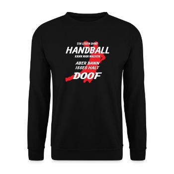 Handball Zubehör handballer Motiv - Unisex Pullover - Schwarz - Vorne - Alina (178cm) & Michal (187cm)