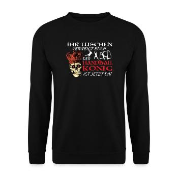 Handball Zubehör handballer Motiv - Unisex Pullover - Schwarz - Vorne - Alina (178cm) & Michal (187cm)