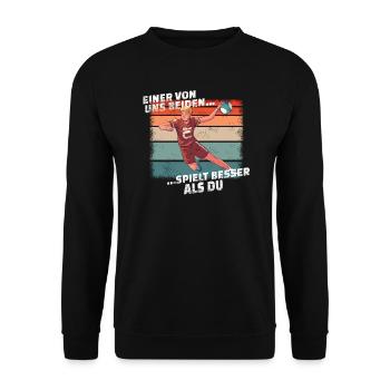 Handball Zubehör handballer Motiv - Unisex Pullover - Schwarz - Vorne - Alina (178cm) & Michal (187cm)