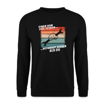 Artisans d’idées cadeaux DIY - Sweat-shirt Unisexe - noir - Devant - Alina (178cm) & Michal (187cm)