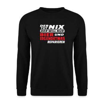 DIY Gift Idea Craftsmen - Unisex Sweatshirt - black - Front - Alina (178cm) & Michal (187cm)
