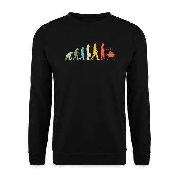Grillen und Camper Geschenkidee - Unisex Pullover - Schwarz - Vorne - Alina (178cm) & Michal (187cm)