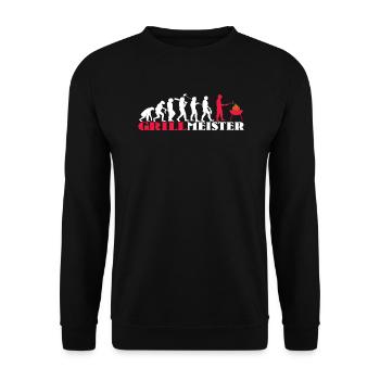 Grillen und Camper Geschenkidee - Unisex Pullover - Schwarz - Vorne - Alina (178cm) & Michal (187cm)