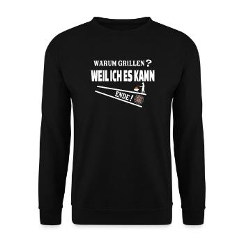 Grillen und Camper Geschenkidee - Unisex Pullover - Schwarz - Vorne - Alina (178cm) & Michal (187cm)