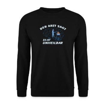 Grillen und Camper Geschenkidee - Unisex Pullover - Schwarz - Vorne - Alina (178cm) & Michal (187cm)