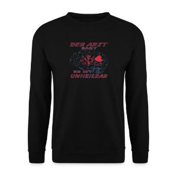 Grillen und Camper Geschenkidee - Unisex Pullover - Schwarz - Vorne - Alina (178cm) & Michal (187cm)