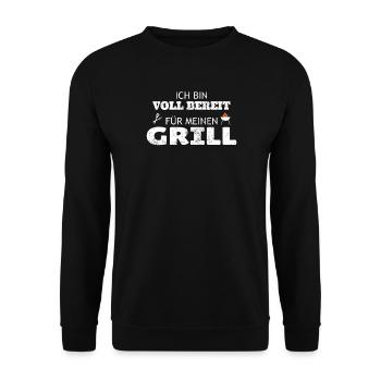 Grillen und Camper Geschenkidee - Unisex Pullover - Schwarz - Vorne - Alina (178cm) & Michal (187cm)