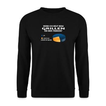 Grillen und Camper Geschenkidee - Unisex Pullover - Schwarz - Vorne - Alina (178cm) & Michal (187cm)