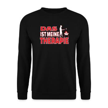 Grillen und Camper Geschenkidee - Unisex Pullover - Schwarz - Vorne - Alina (178cm) & Michal (187cm)